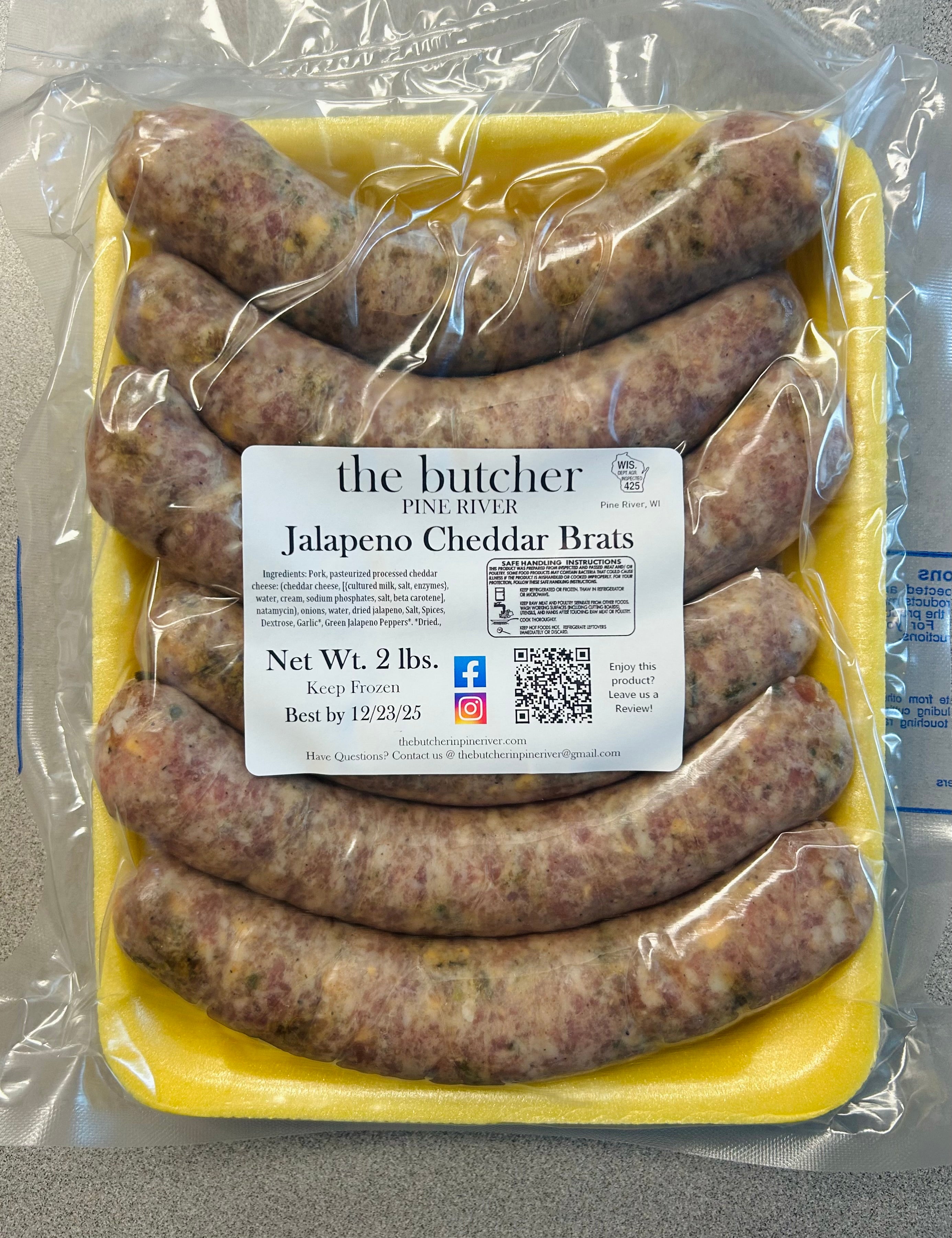 Jalapeno Cheddar Pork Bratwurst